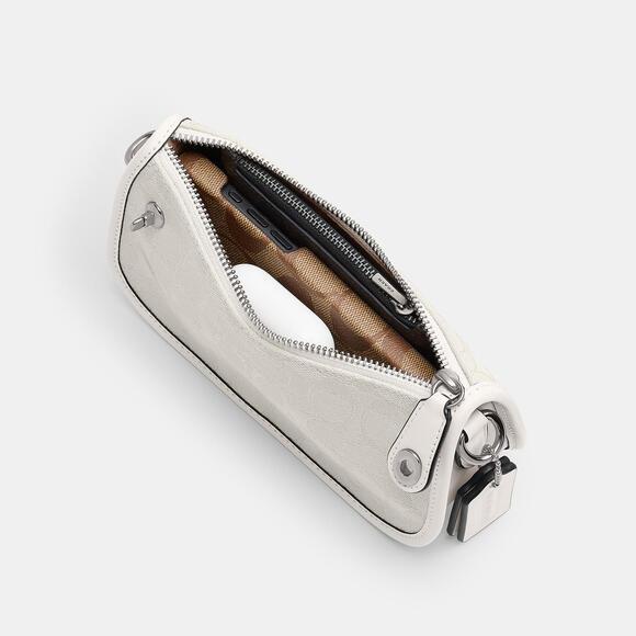 ⭐️ Coach NWT Chalk Swinger Bag 20 With Silver Chain In Signature Jacquard - Picture 3 of 10